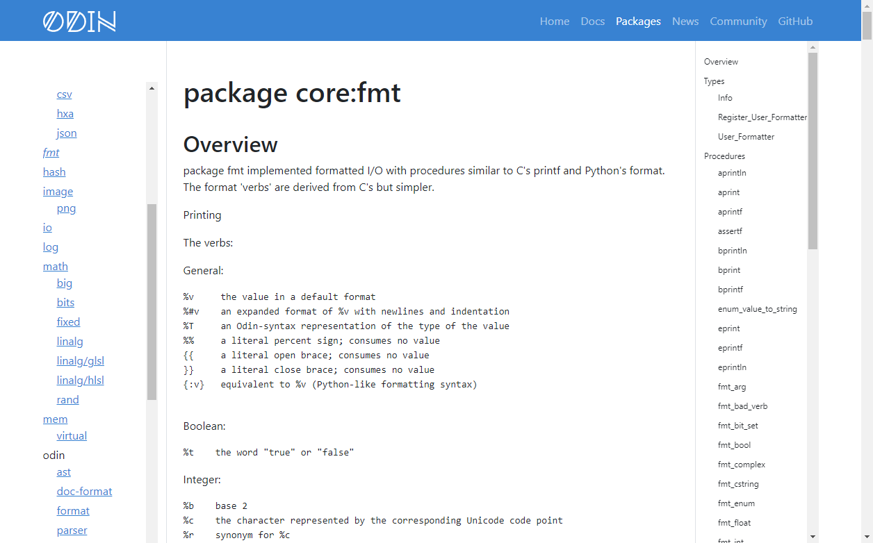 pkg.odin-lang.org screenshot
